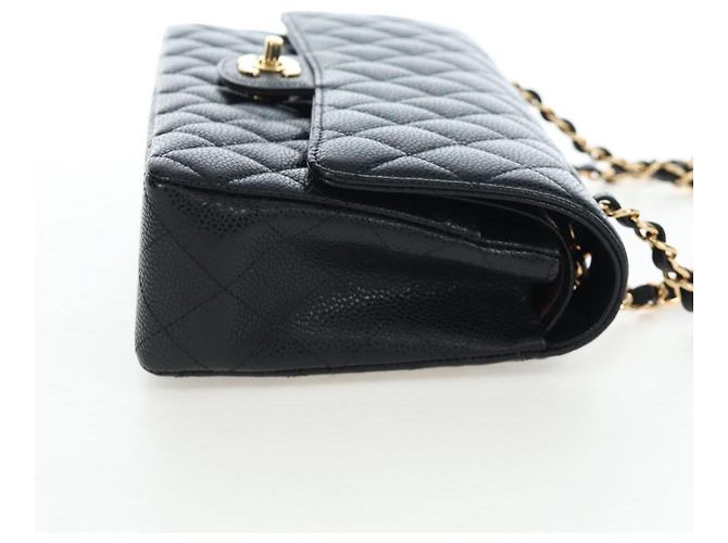 Borsa a tracolla CHANEL Chain Matelasse 25 Pelle Caviar Nero Oro CC Auth BA16029SV D'oro - vista 4