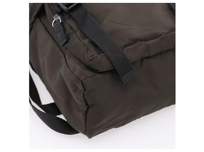PRADA Rucksack Nylon Khaki Silver Auth ar14290 Silber - Ansicht 11