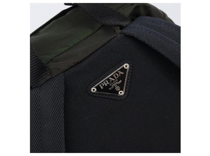 PRADA Rucksack Nylon Khaki Silver Auth ar14290 Silber - Ansicht 12