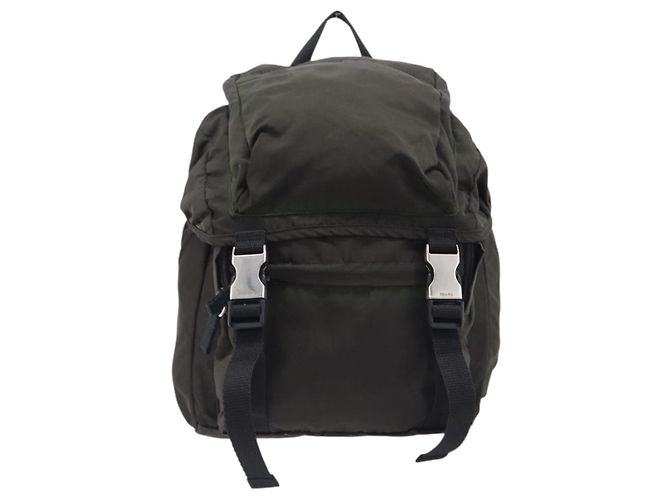PRADA Rucksack Nylon Khaki Silver Auth ar14290 Silber - Ansicht 13