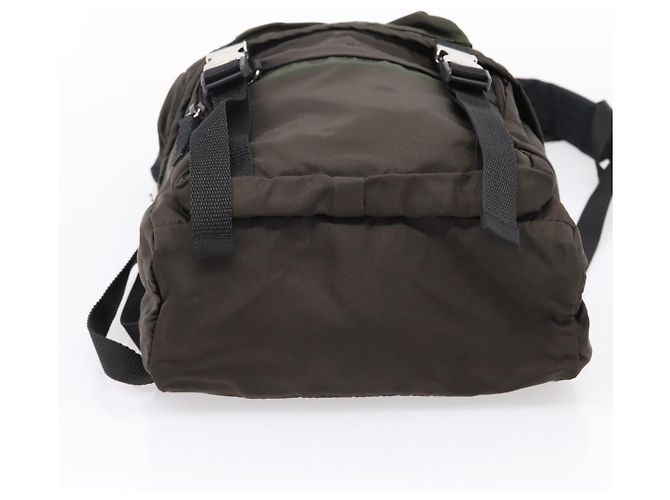PRADA Rucksack Nylon Khaki Silver Auth ar14290 Silber - Ansicht 16