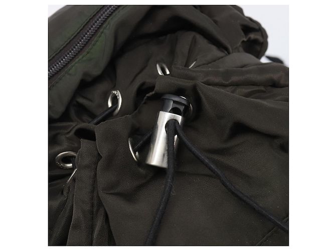 PRADA Rucksack Nylon Khaki Silver Auth ar14290 Silber - Ansicht 22