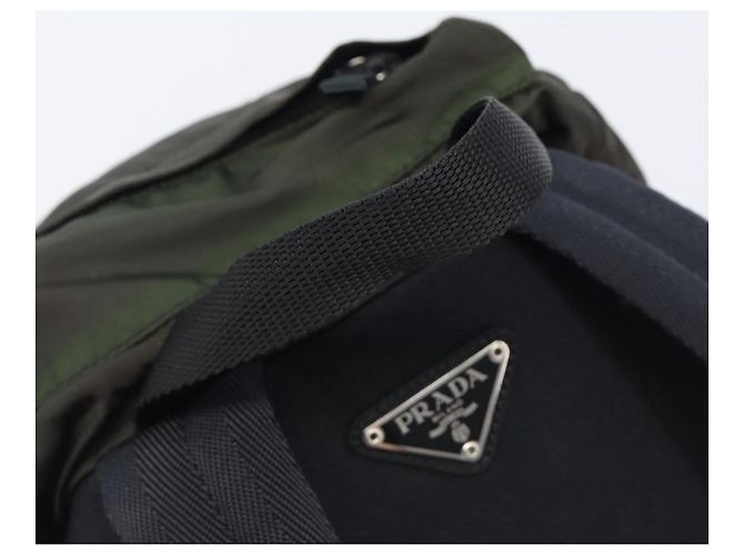 PRADA Rucksack Nylon Khaki Silver Auth ar14290 Silber - Ansicht 6