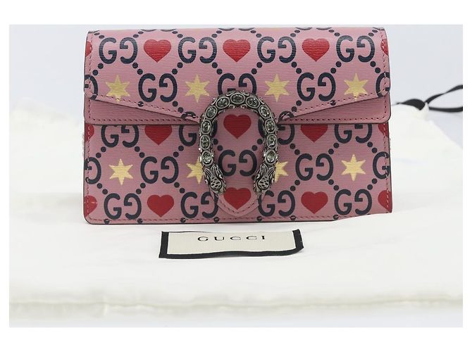 Borsa a tracolla con catena GUCCI Dionysus Pelle Rosa Argento 476432 Auth 207694SAM - vista 12