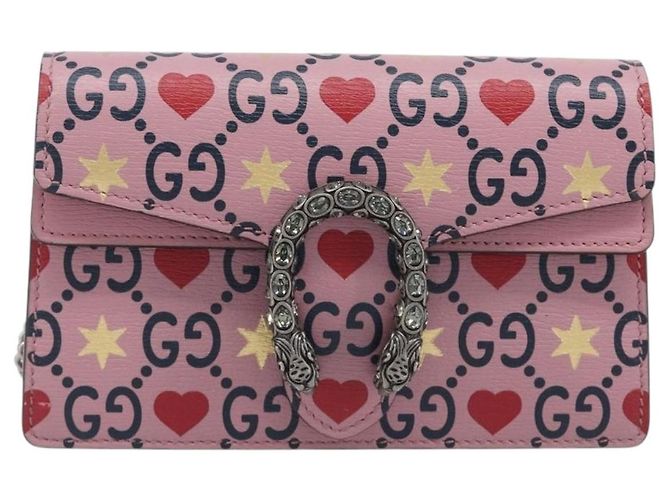 Borsa a tracolla con catena GUCCI Dionysus Pelle Rosa Argento 476432 Auth 207694SAM - vista 13