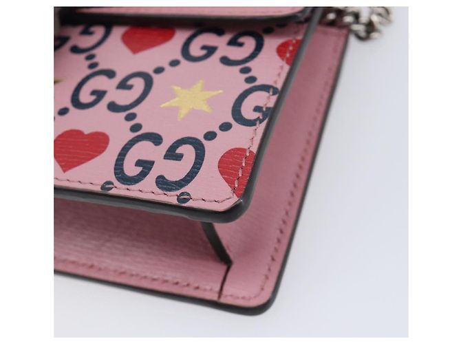 Borsa a tracolla con catena GUCCI Dionysus Pelle Rosa Argento 476432 Auth 207694SAM - vista 15