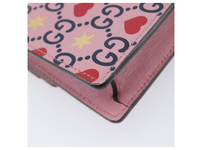 Borsa a tracolla con catena GUCCI Dionysus Pelle Rosa Argento 476432 Auth 207694SAM - vista 18