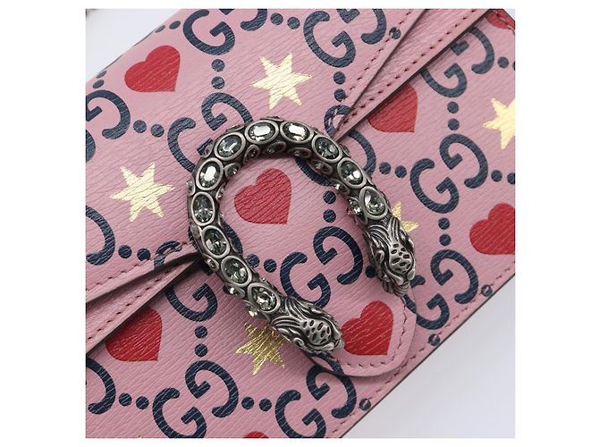 Borsa a tracolla con catena GUCCI Dionysus Pelle Rosa Argento 476432 Auth 207694SAM - vista 19