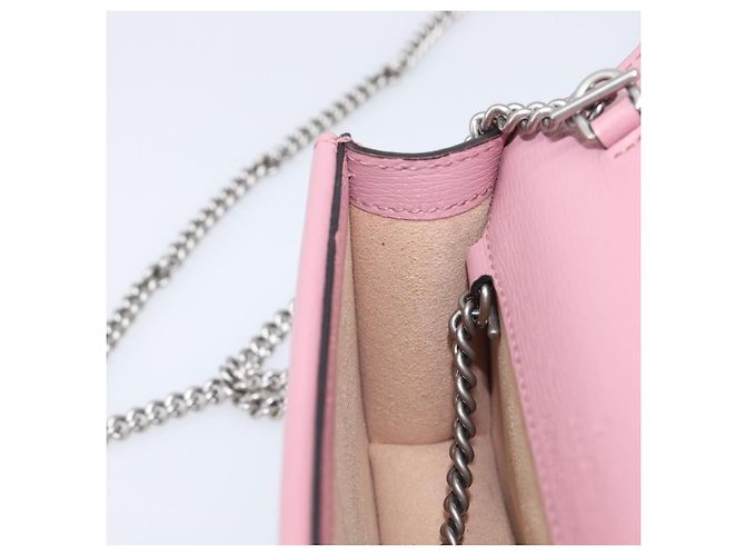 Borsa a tracolla con catena GUCCI Dionysus Pelle Rosa Argento 476432 Auth 207694SAM - vista 22