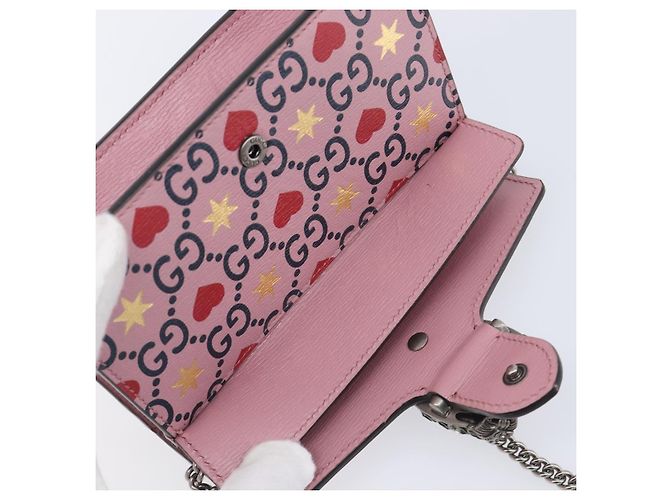 Borsa a tracolla con catena GUCCI Dionysus Pelle Rosa Argento 476432 Auth 207694SAM - vista 23