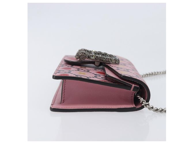 Borsa a tracolla con catena GUCCI Dionysus Pelle Rosa Argento 476432 Auth 207694SAM - vista 3