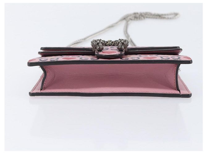 Borsa a tracolla con catena GUCCI Dionysus Pelle Rosa Argento 476432 Auth 207694SAM - vista 5