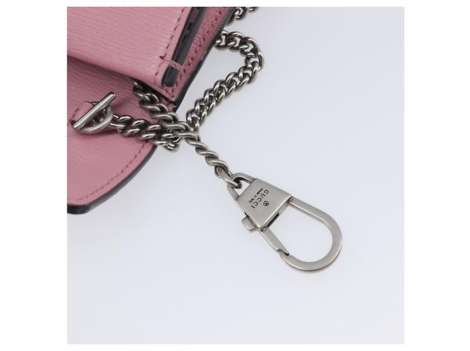 Borsa a tracolla con catena GUCCI Dionysus Pelle Rosa Argento 476432 Auth 207694SAM - vista 9