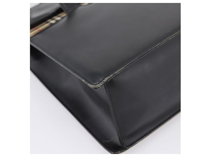 Burberrys Tote Bag Leder Schwarz Silber Auth bs37491 - Ansicht 15