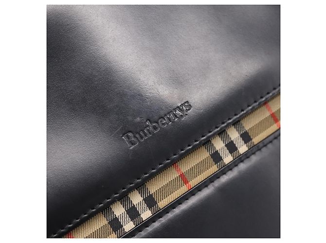 Burberrys Tote Bag Leder Schwarz Silber Auth bs37491 - Ansicht 17