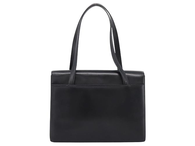 Burberrys Tote Bag Leder Schwarz Silber Auth bs37491 - Ansicht 2