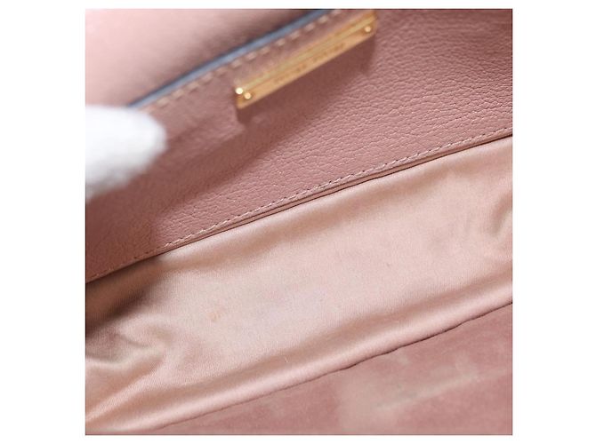 Bolsa de Ombro com Corrente Miu Miu em Couro Rosa Dourado Auth 202534A - vista 10