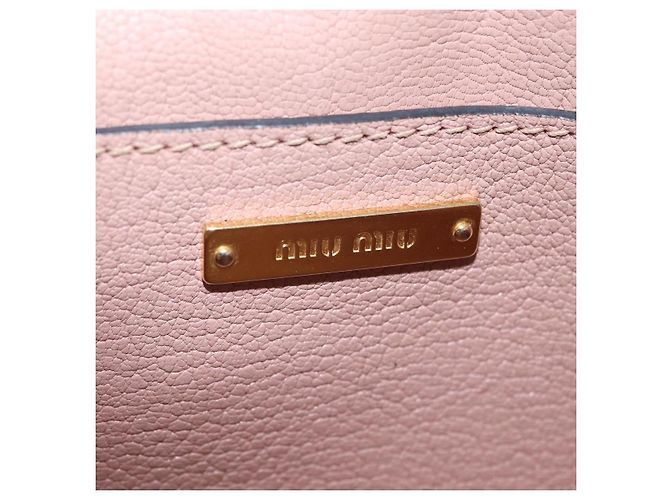 Bolsa de Ombro com Corrente Miu Miu em Couro Rosa Dourado Auth 202534A - vista 24