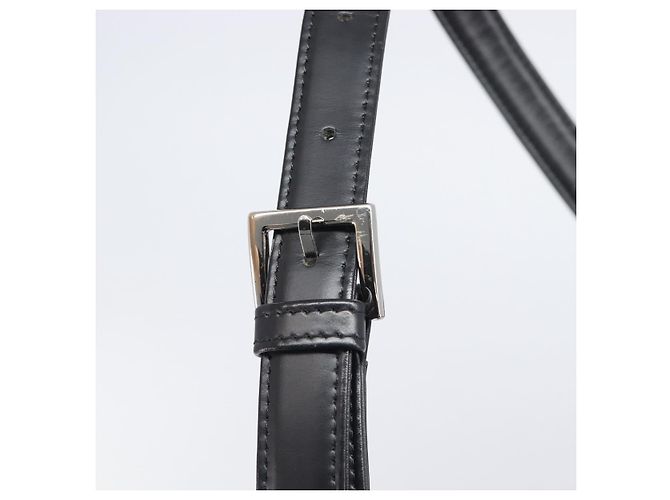Sac à bandoulière BURBERRY en cuir noir argent Auth 206789A Argenté - vue 10