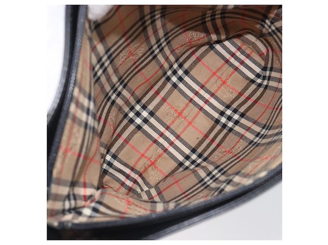Sac à bandoulière BURBERRY en cuir noir argent Auth 206789A Argenté - vue 12