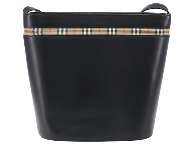 Sac à bandoulière BURBERRY en cuir noir argent Auth 206789A Argenté - vue 13