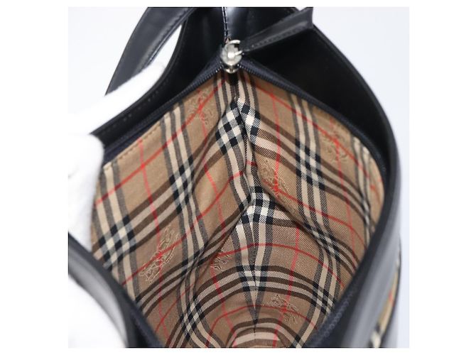 Sac à bandoulière BURBERRY en cuir noir argent Auth 206789A Argenté - vue 19