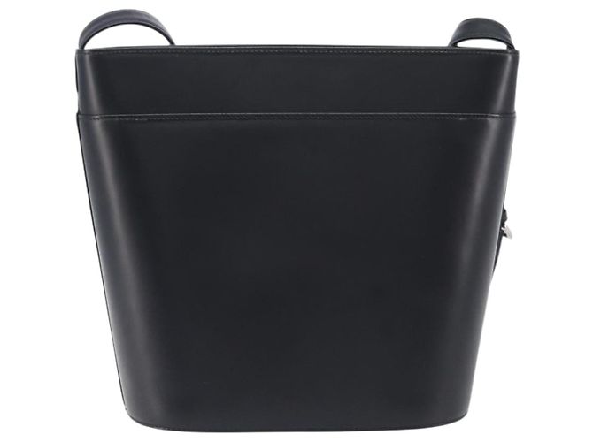 Sac à bandoulière BURBERRY en cuir noir argent Auth 206789A Argenté - vue 2