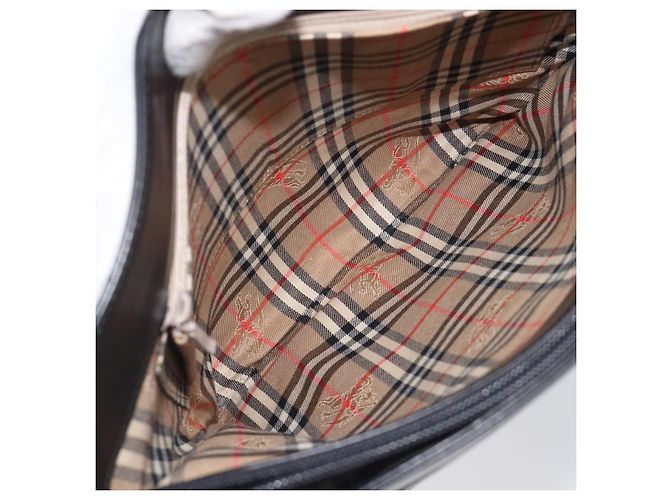 Sac à bandoulière BURBERRY en cuir noir argent Auth 206789A Argenté - vue 21