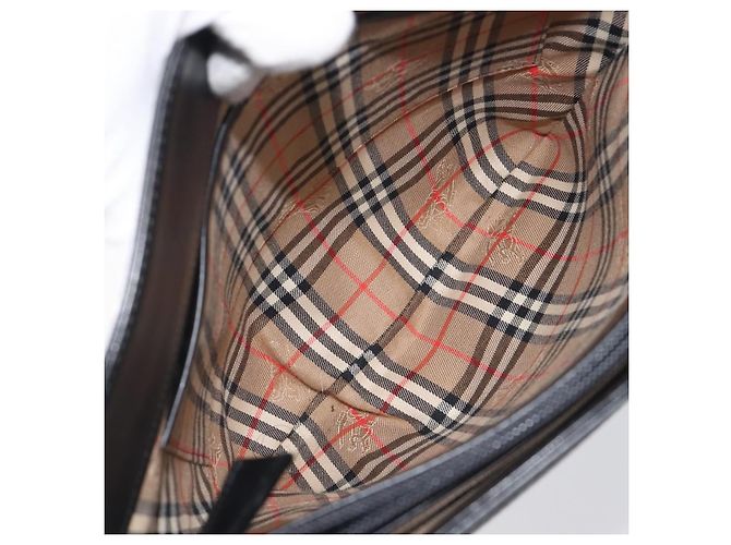 Sac à bandoulière BURBERRY en cuir noir argent Auth 206789A Argenté - vue 24