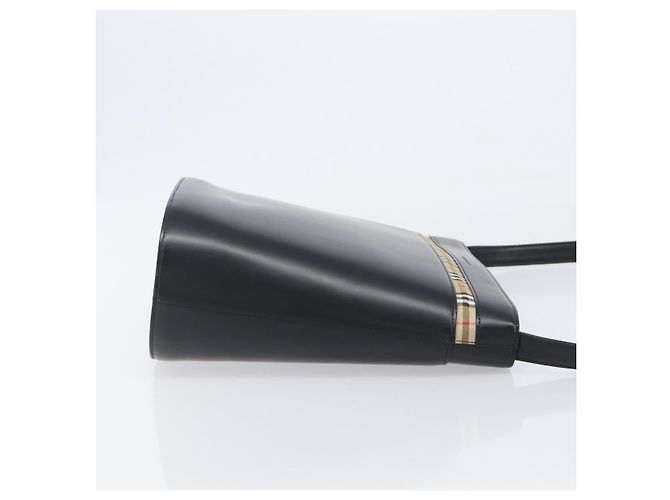 Sac à bandoulière BURBERRY en cuir noir argent Auth 206789A Argenté - vue 3