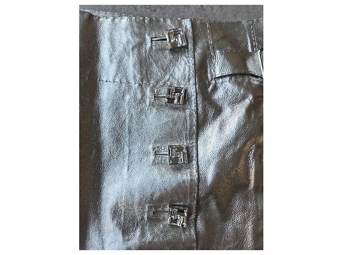 Louis Vuitton silberner Leder-Minirock - Ansicht 3