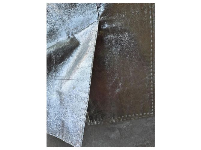 Louis Vuitton silberner Leder-Minirock - Ansicht 4