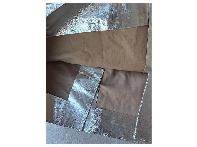 Louis Vuitton silberner Leder-Minirock - Ansicht 6