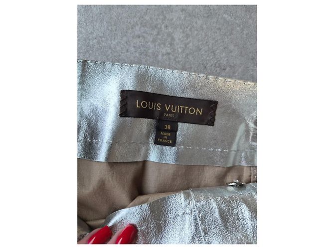 Louis Vuitton silberner Leder-Minirock - Ansicht 7
