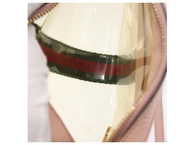 Bolsa de Ombro GUCCI Web Sherry Line em Vinil Transparente e Dourado 517350 Auth 206888 - vista 11