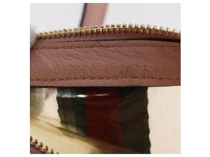 Bolsa de Ombro GUCCI Web Sherry Line em Vinil Transparente e Dourado 517350 Auth 206888 - vista 12