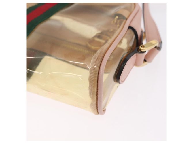 Bolsa de Ombro GUCCI Web Sherry Line em Vinil Transparente e Dourado 517350 Auth 206888 - vista 19