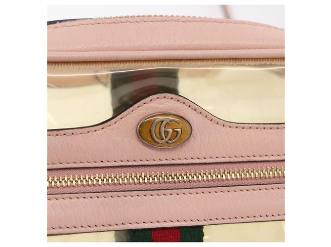 Bolsa de Ombro GUCCI Web Sherry Line em Vinil Transparente e Dourado 517350 Auth 206888 - vista 20