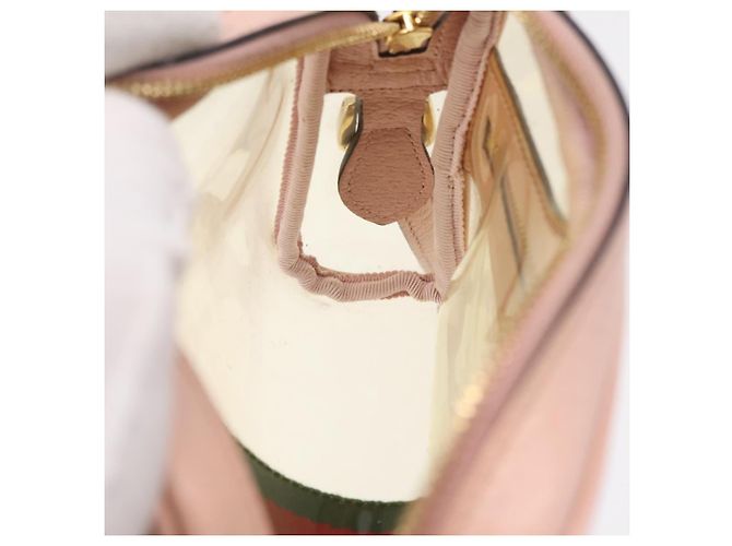 Bolsa de Ombro GUCCI Web Sherry Line em Vinil Transparente e Dourado 517350 Auth 206888 - vista 21