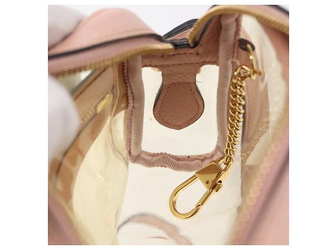 Bolsa de Ombro GUCCI Web Sherry Line em Vinil Transparente e Dourado 517350 Auth 206888 - vista 22