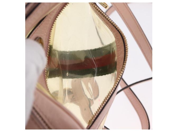 Bolsa de Ombro GUCCI Web Sherry Line em Vinil Transparente e Dourado 517350 Auth 206888 - vista 24