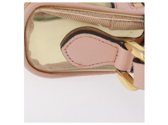 Bolsa de Ombro GUCCI Web Sherry Line em Vinil Transparente e Dourado 517350 Auth 206888 - vista 4