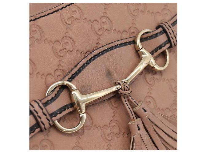 GUCCI GuccissimaGG Horsebit Emily Chain Shoulder Bag Leather 295402 Auth LN030V Rosa - vista 10