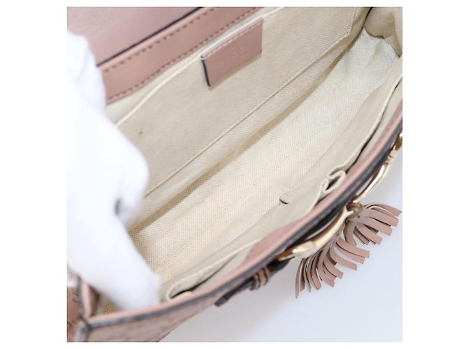 GUCCI GuccissimaGG Horsebit Emily Chain Shoulder Bag Leather 295402 Auth LN030V Rosa - vista 11