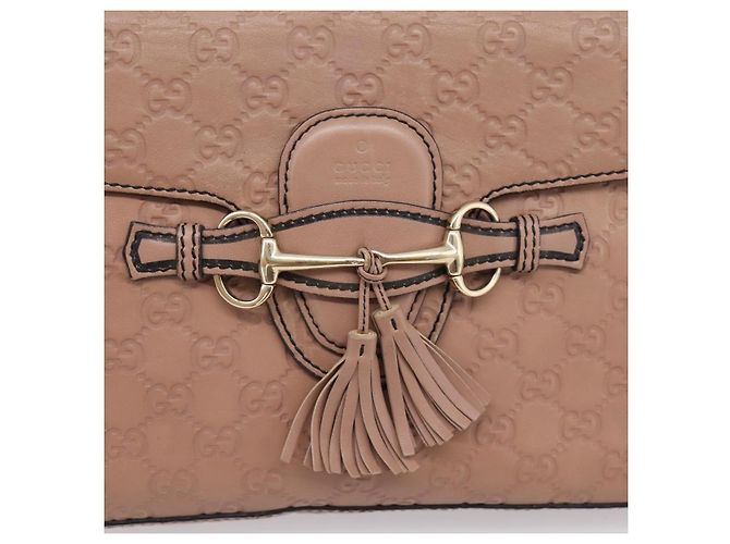 GUCCI GuccissimaGG Horsebit Emily Chain Shoulder Bag Leather 295402 Auth LN030V Rosa - vista 17
