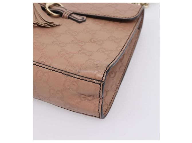 GUCCI GuccissimaGG Horsebit Emily Chain Shoulder Bag Leather 295402 Auth LN030V Rosa - vista 9