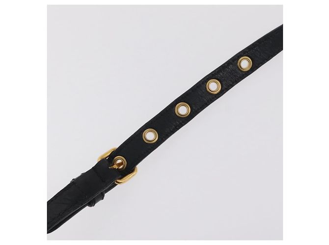 Miu Miu Handtasche Leder 2way Schwarz Gold Auth 167663M Golden - Ansicht 16