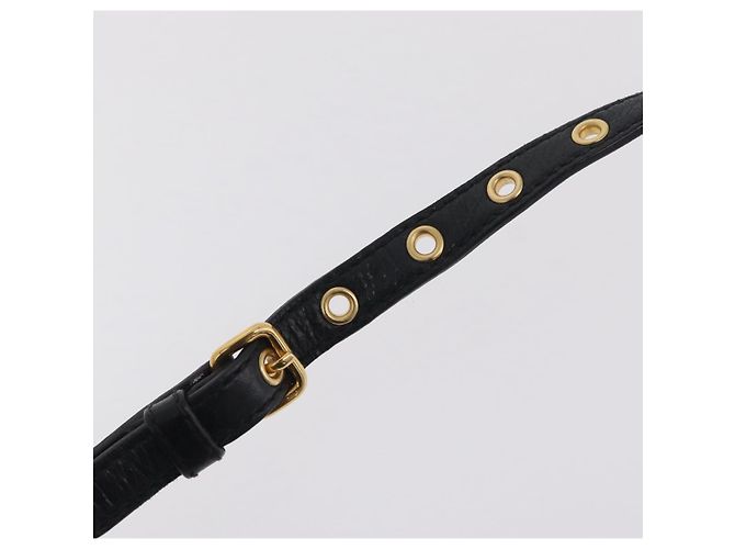 Miu Miu Handtasche Leder 2way Schwarz Gold Auth 167663M Golden - Ansicht 17