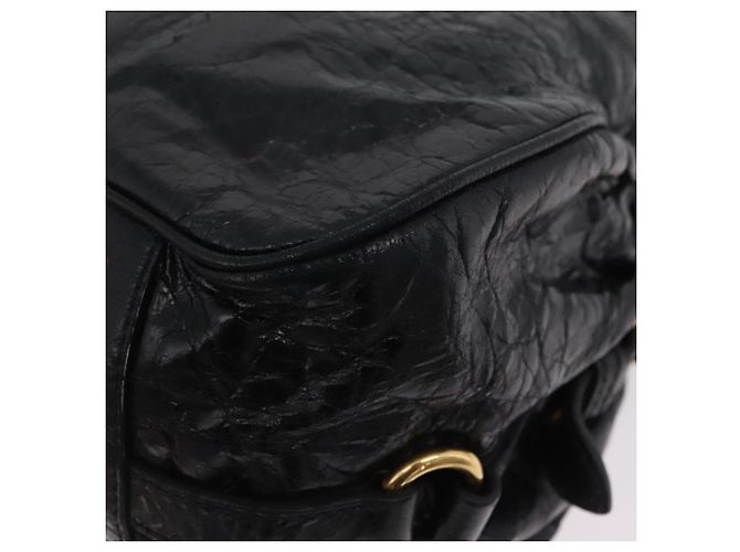 Miu Miu Handtasche Leder 2way Schwarz Gold Auth 167663M Golden - Ansicht 21