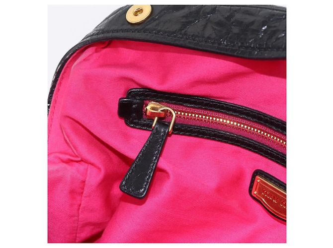 Miu Miu Handtasche Leder 2way Schwarz Gold Auth 167663M Golden - Ansicht 27